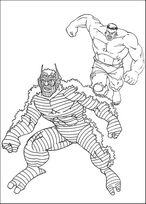 coloriage hulk poursuit un mechant